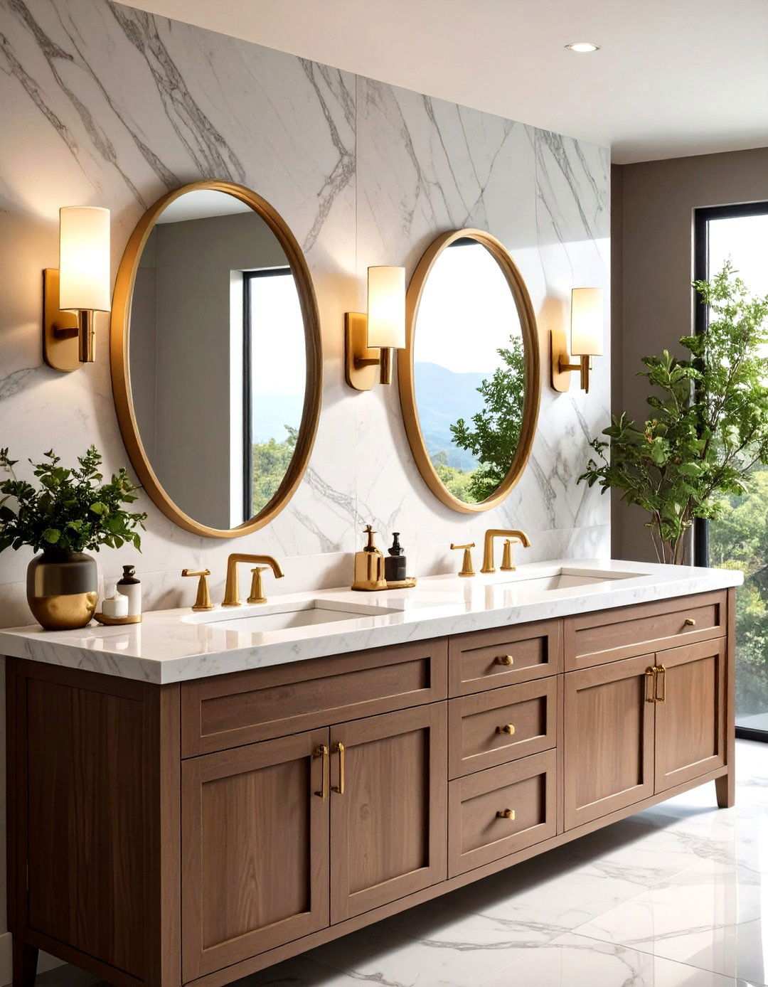 Symmetrical Design and Twin Elements - 20 Art Deco Bathroom Ideas