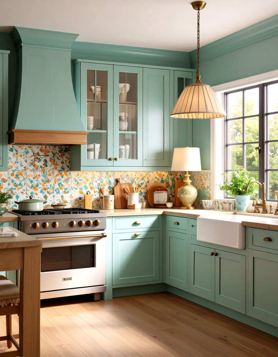 Table Lamp and Art Layered Mood Kitchen - 20 70s Kitchen Ideas