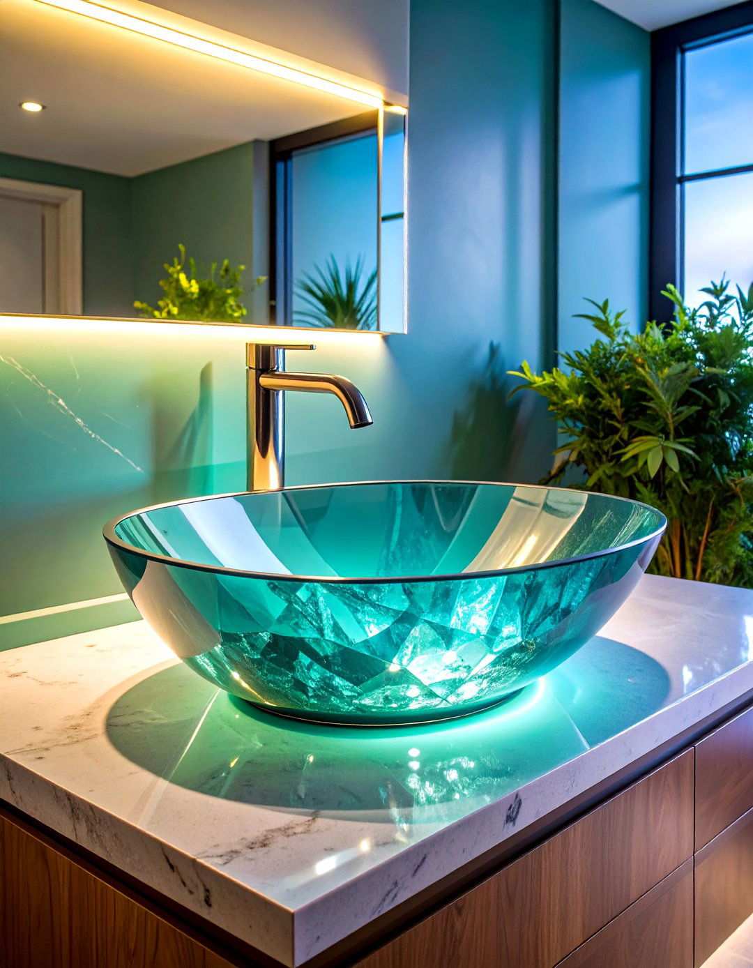 Tempered Glass Bathroom Sink for a Jewel Like Focal Point - 20 Bathroom Sink Ideas