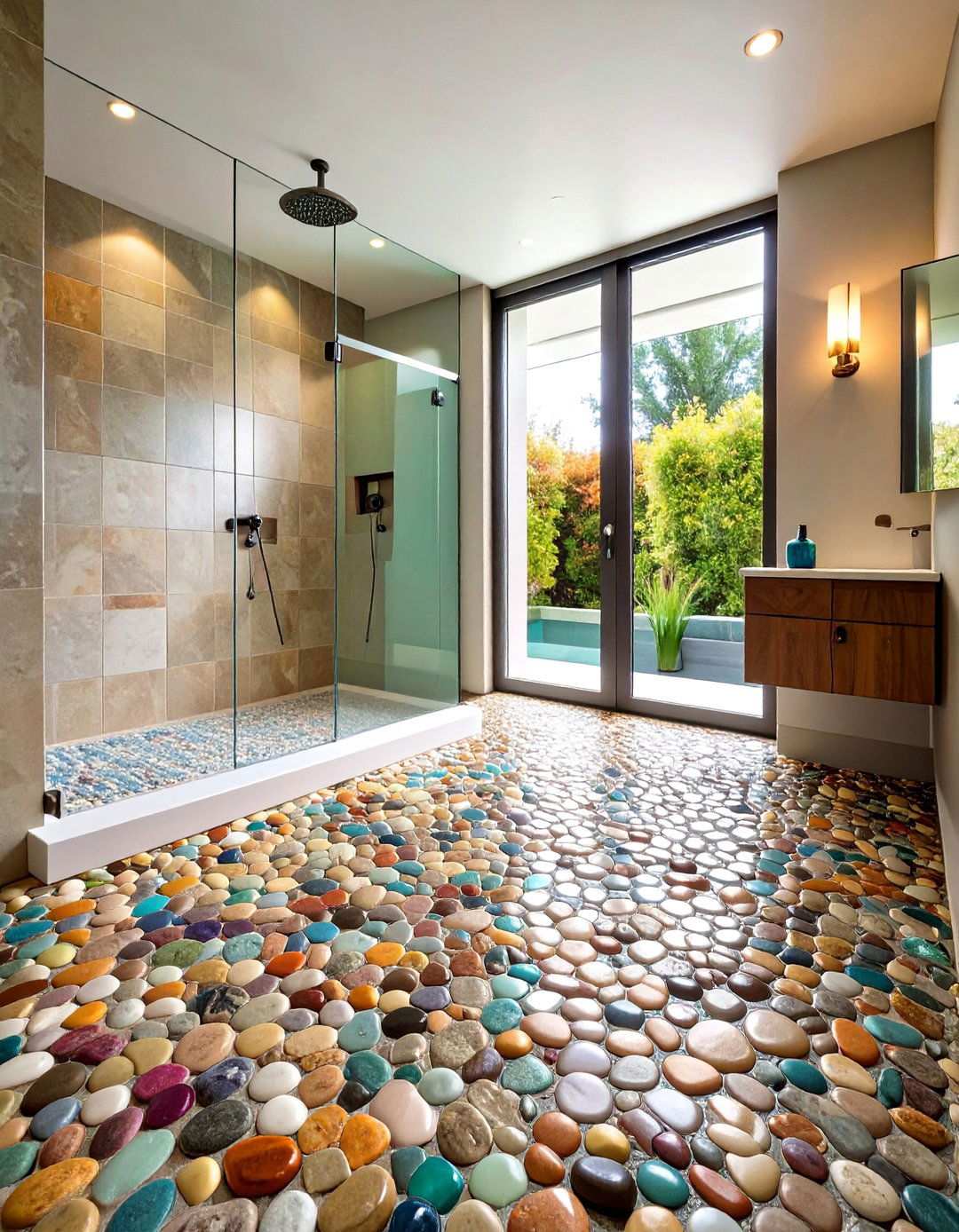 Textured Slip Resistant Shower Floors Boost Safety - 20 Bathroom Tile Ideas