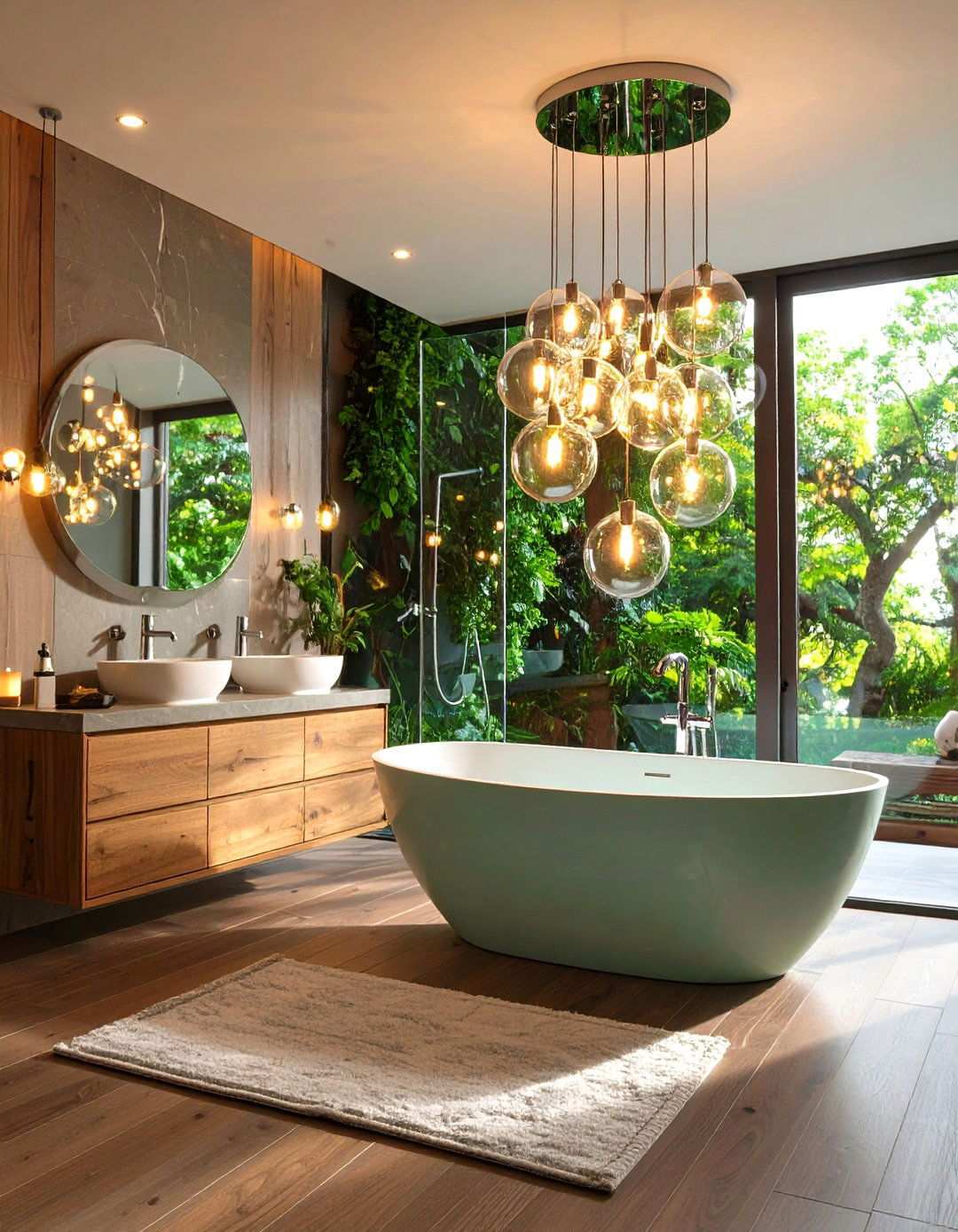 Tiered Glass Bubble Bathroom Pendant Lighting for Playful Drama - 20 Bathroom Pendant Lighting Ideas