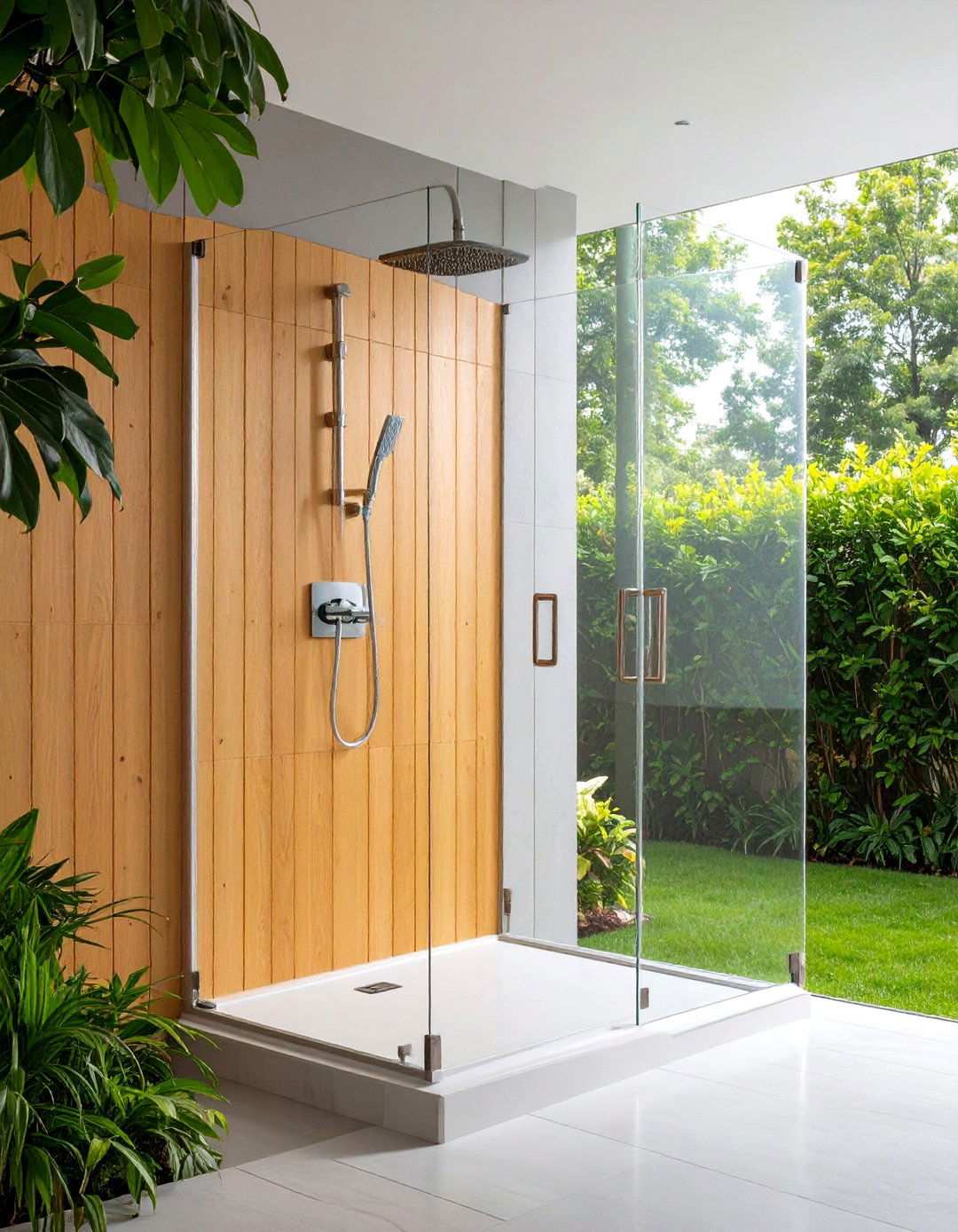 Tile and Beadboard Combo in the Shower - 20 Beadboard Bathroom Ideas