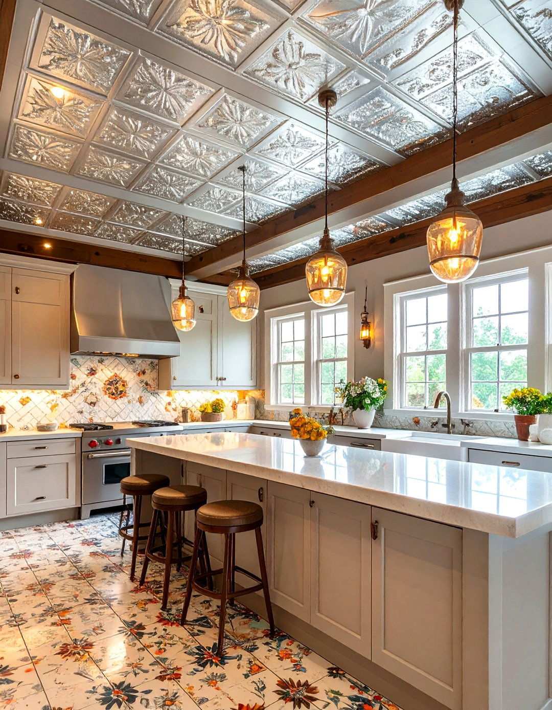 Tin Tile Basement Ceilings for Vintage Appeal - 20 Basement Ceiling Ideas