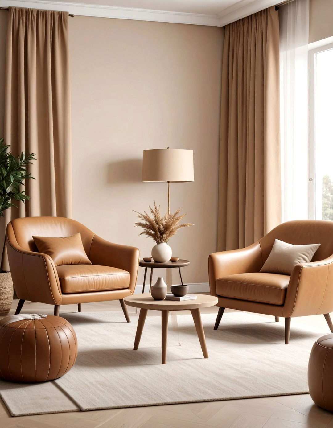 Tonal Layers Create a Monochrome Beige Living Room - 20 Beige Living Room Ideas