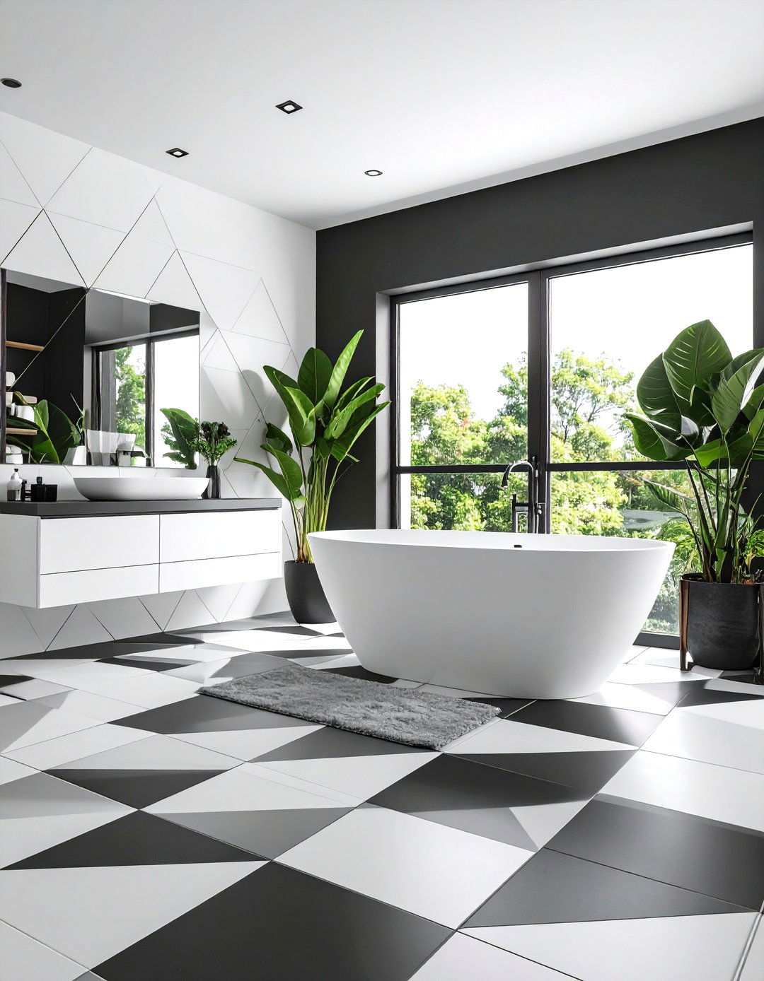 Triangular and Angular Tile Patterns - 20 Art Deco Bathroom Ideas