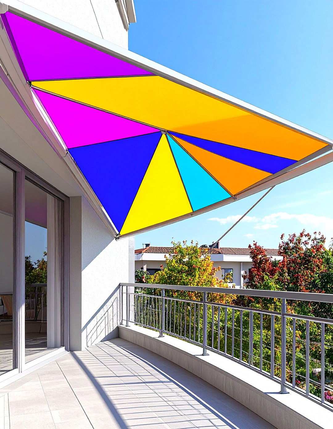Triangular Shade Sails for Modern Balcony Style - 20 Balcony Shade Ideas