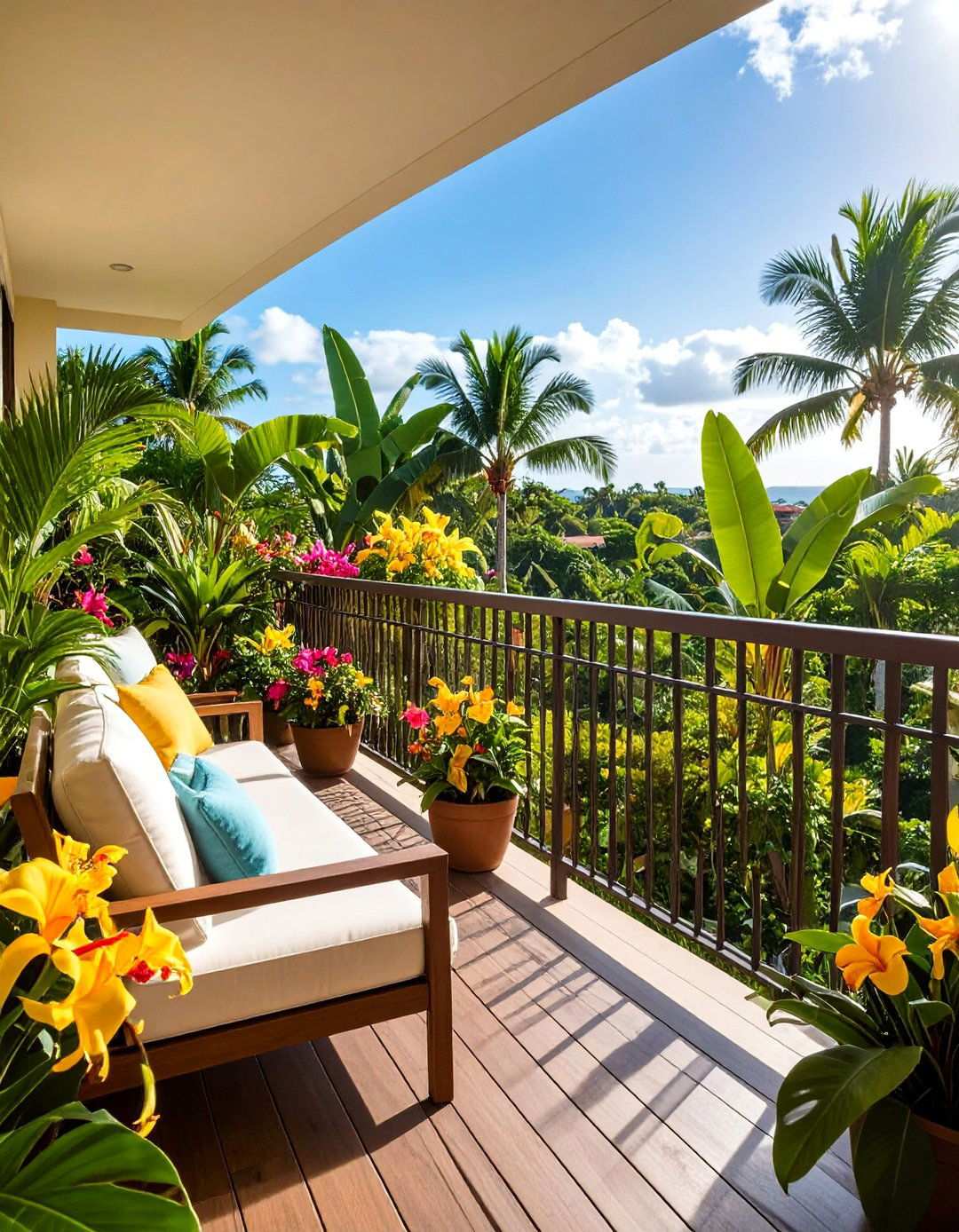 Tropical Balcony Garden Paradise - 20 Balcony Garden Ideas