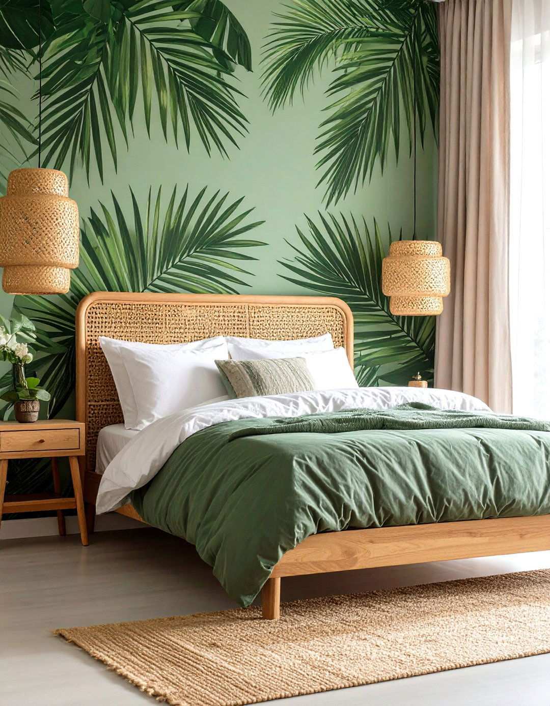 Tropical Palm Bedroom Wallpaper for Resort Energy - 20 Bedroom Wallpaper Ideas