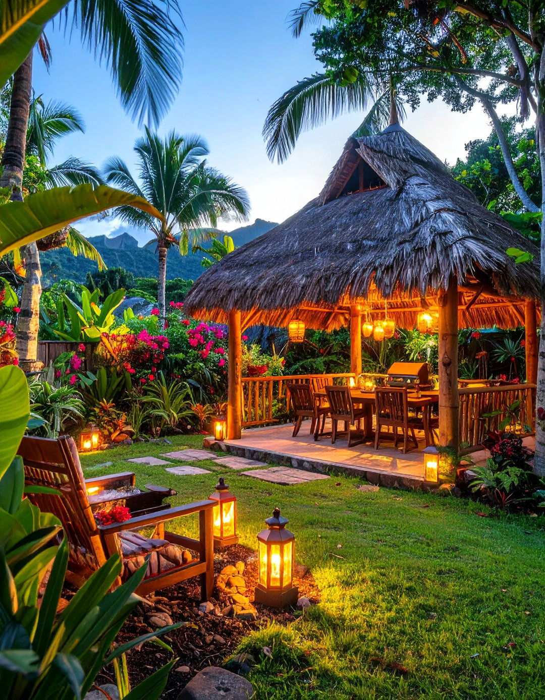 Tropical Tiki BBQ Area with Island Aesthetics - 20 bbq area ideas