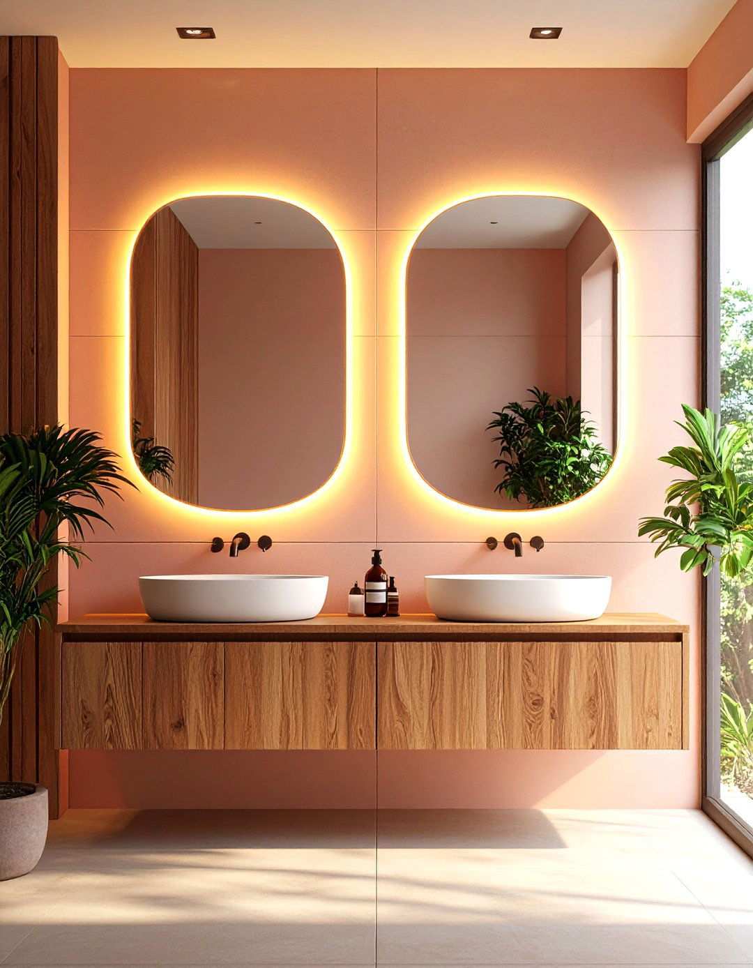 Twin Bathroom Mirrors Balance a Double Vanity - 20 Bathroom Mirror Ideas