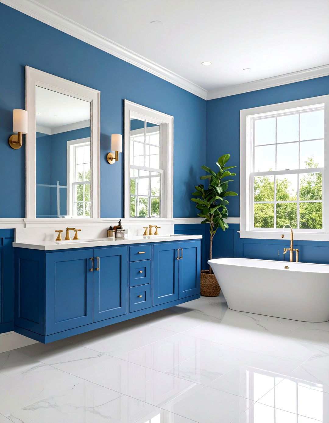 Two Tone Bathroom Wainscoting Contrast - 20 Bathroom Wainscoting Ideas