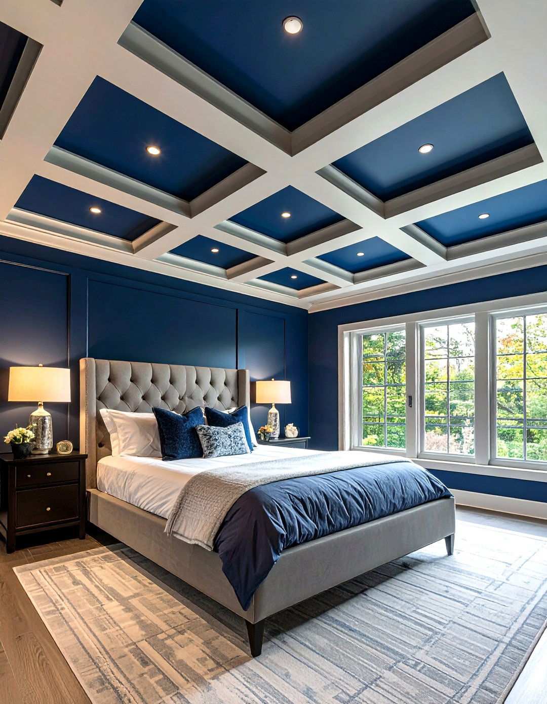 Two Tone Coffered Accent Ceiling - 20 Accent Ceiling Ideas