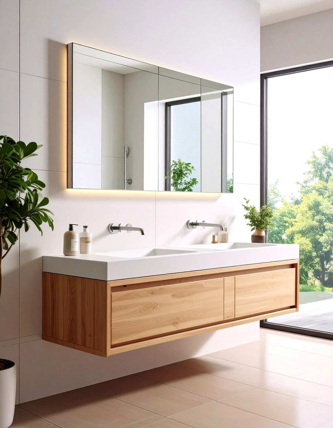Ultra Thin Frameless Bathroom Mirror Celebrates Minimalism - 20 Bathroom Mirror Ideas