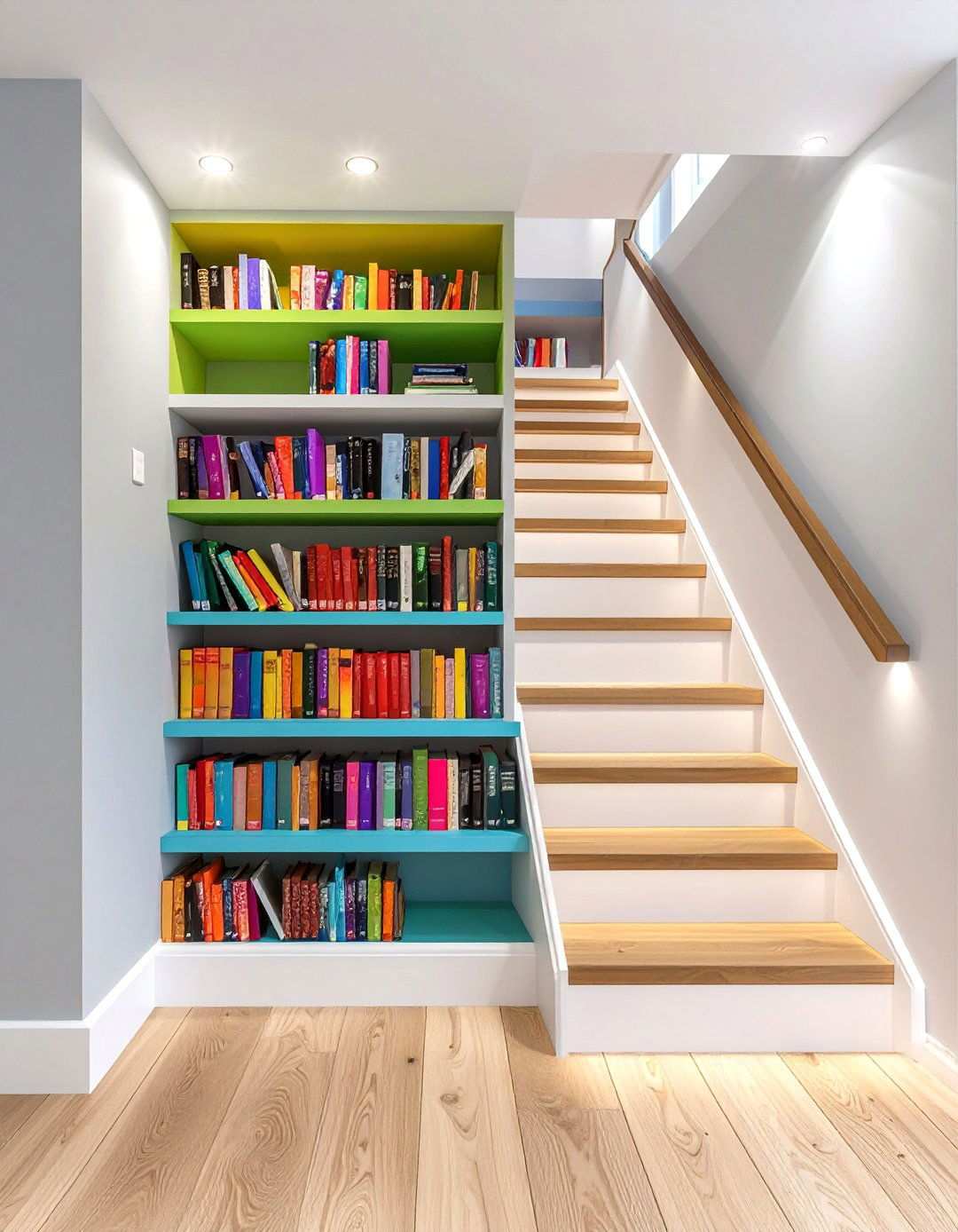Under Stair Bookcase Basement Stairs - 20 Basement Stair Ideas