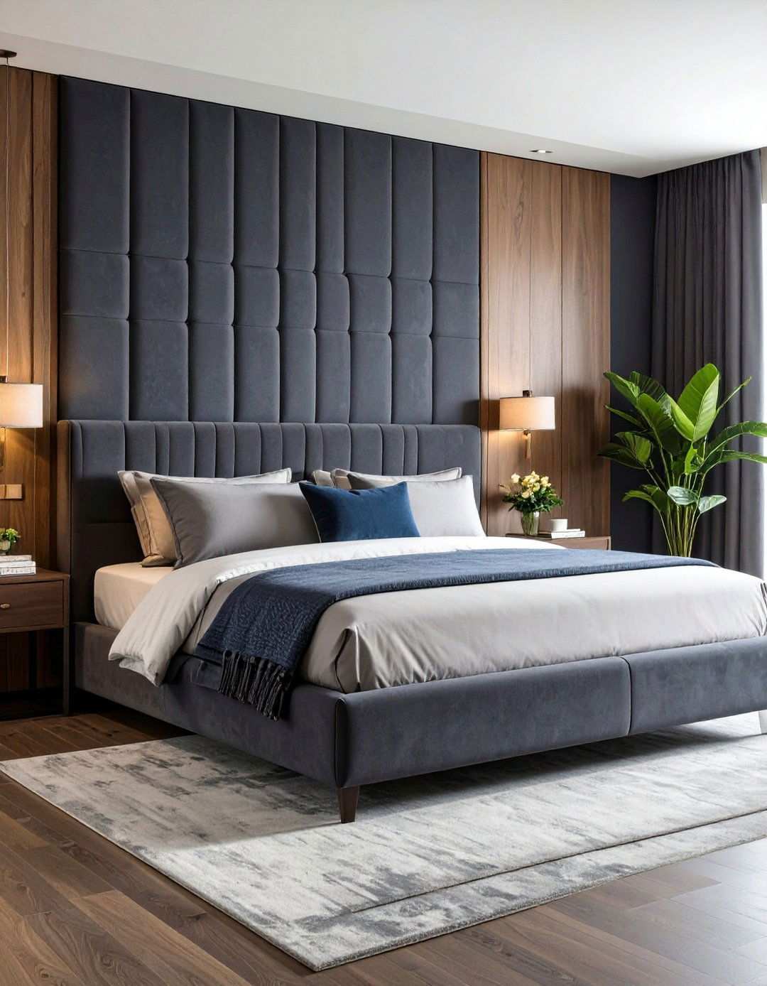 Upholstered Fabric Accent Wall - 20 Bedroom Accent Wall Ideas