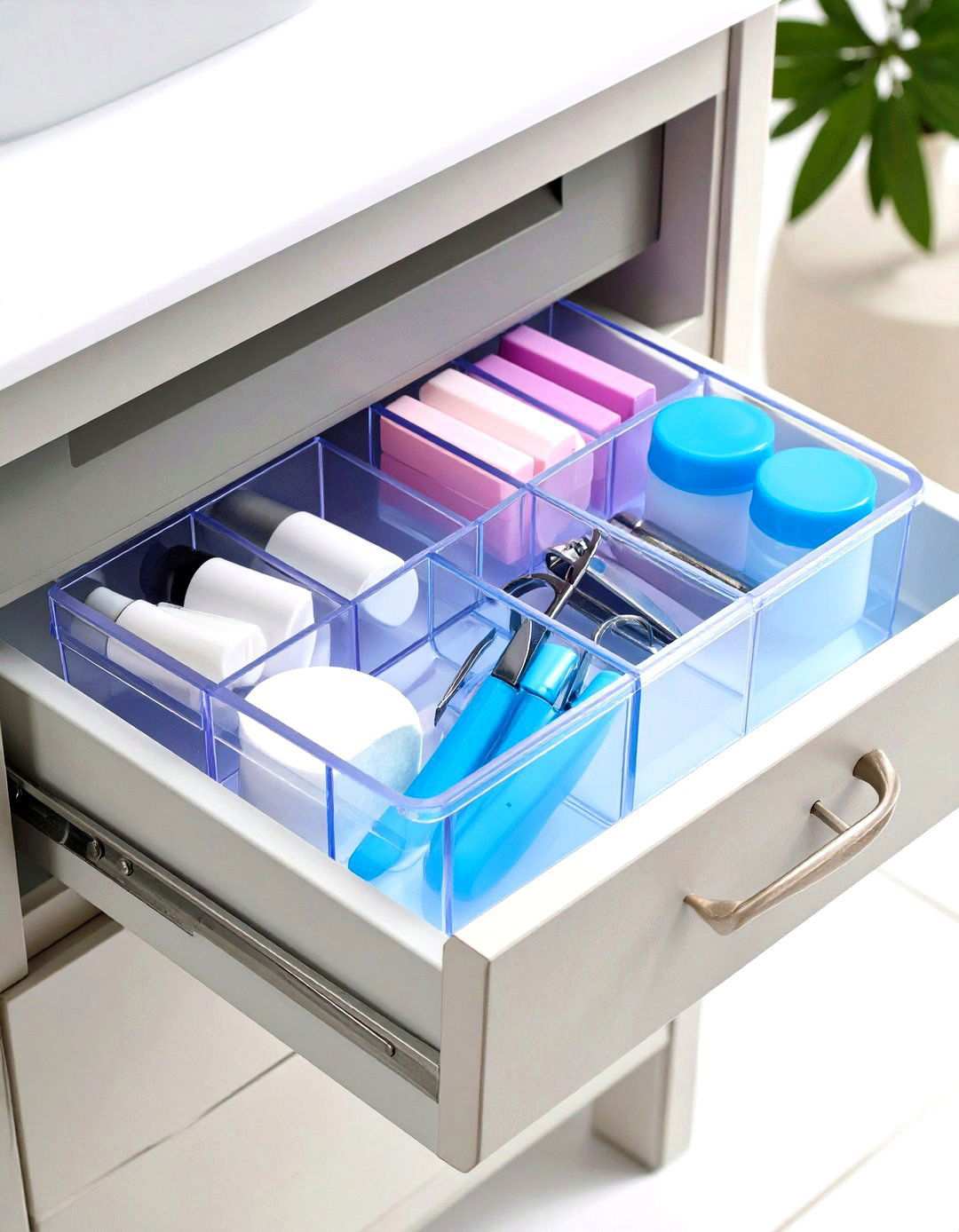 Use Modular Clear Bins for Drawer Visibility - 20 Bathroom Drawer Organization Ideas