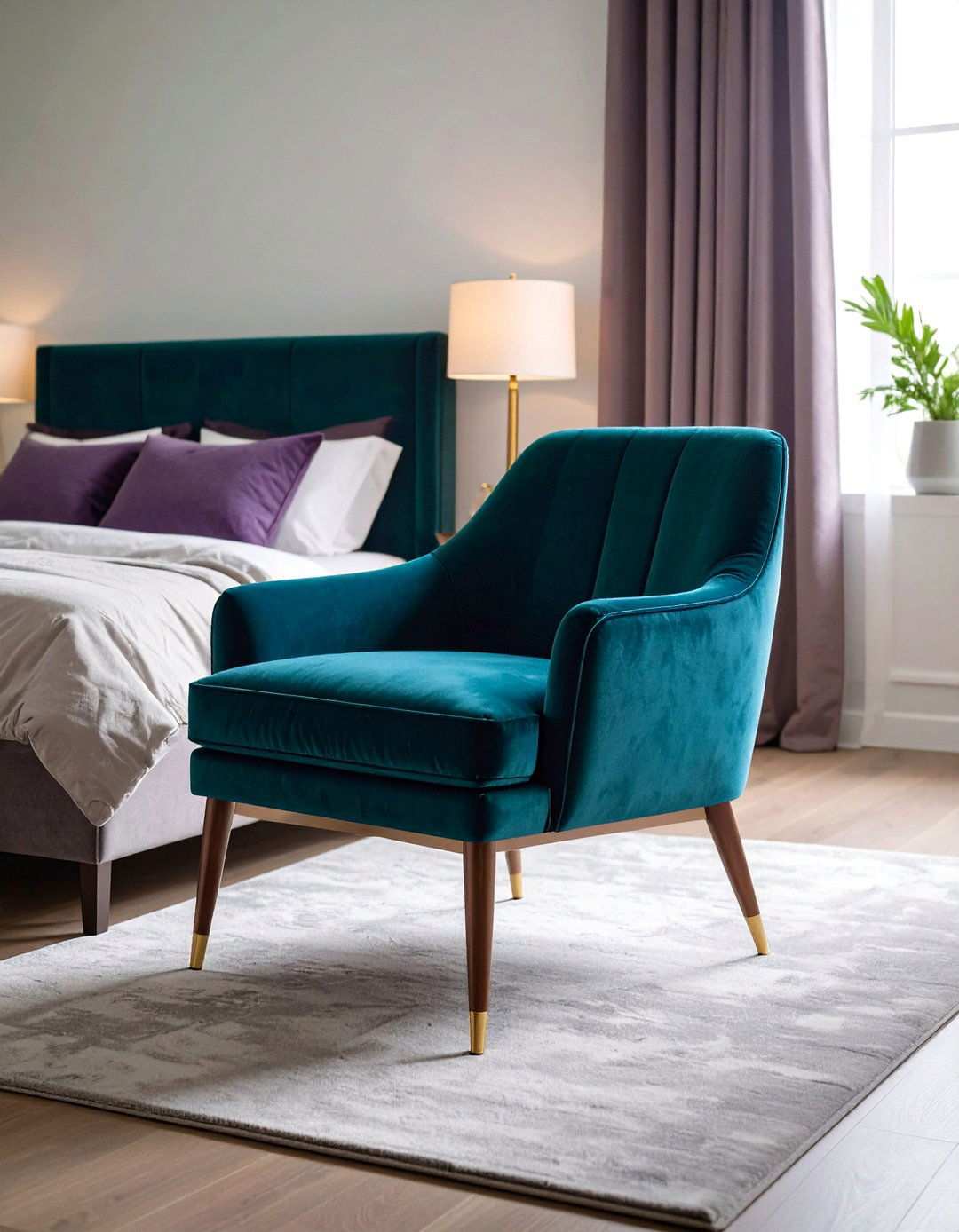 Velvet Slipper Bedroom Chair for Luxe Glamour - 20 Bedroom Chair Ideas