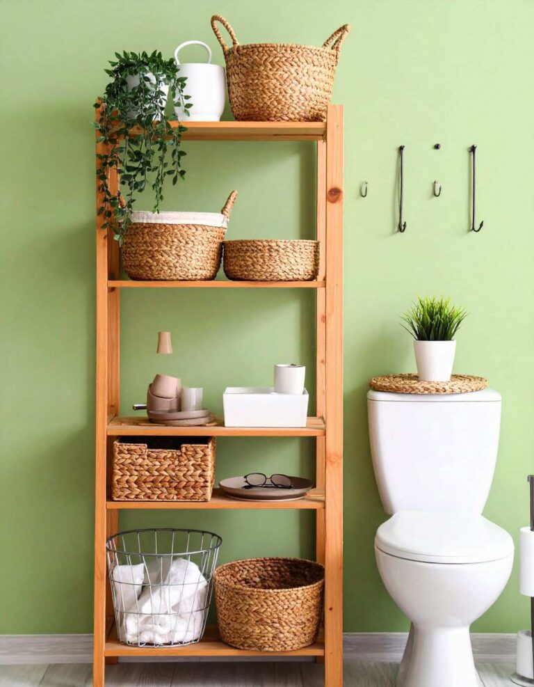 Vertical Bathroom Organization Above the Toilet - 20 Bathroom Organization Ideas