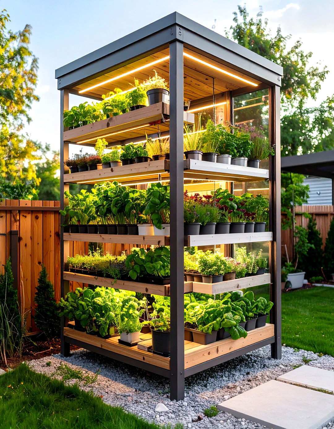 Vertical Corner Greenhouse Tower - 20 Corner Greenhouse Ideas