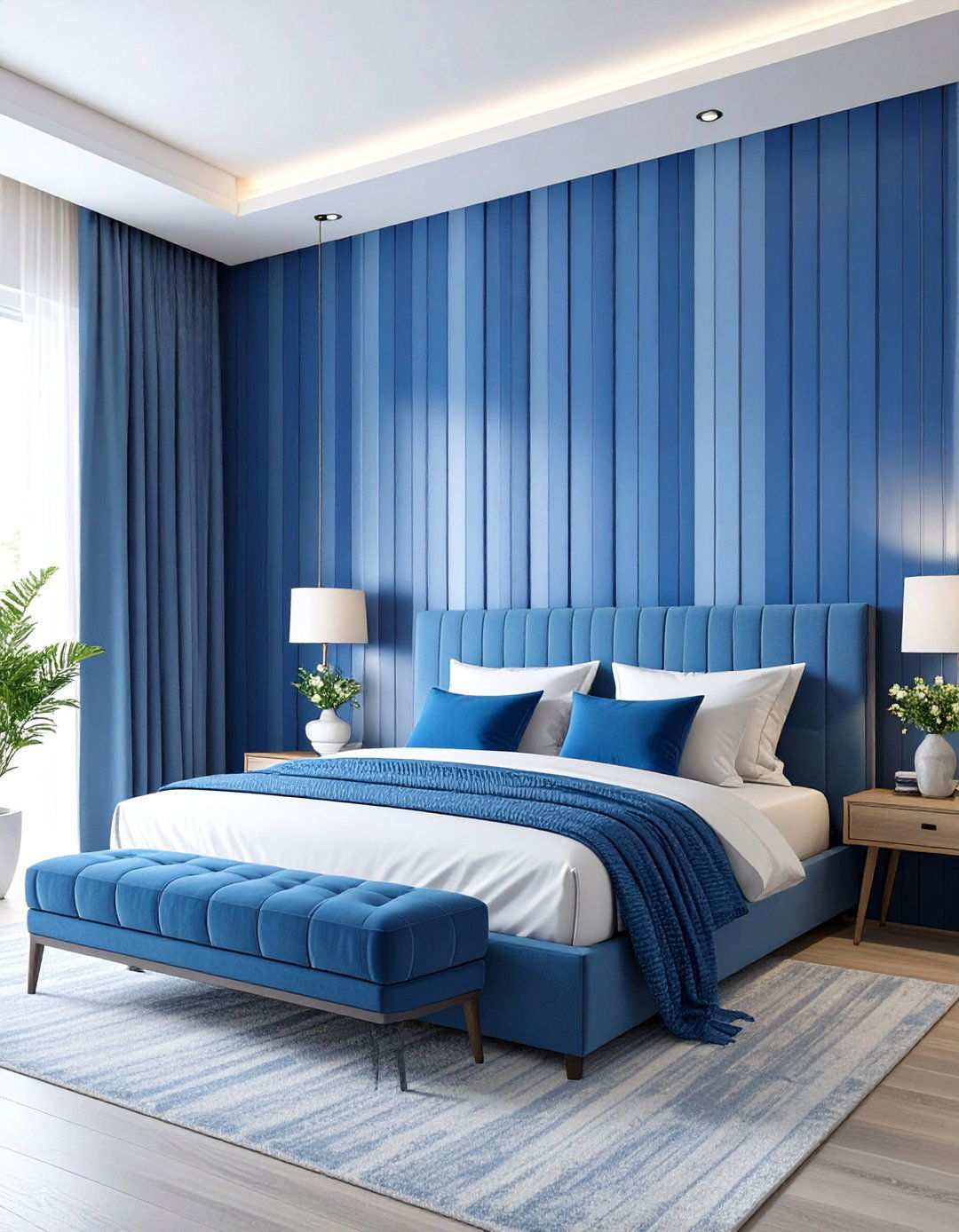 Vertical Stripes Bedroom Wall Painting - 20 Bedroom Wall Painting Ideas