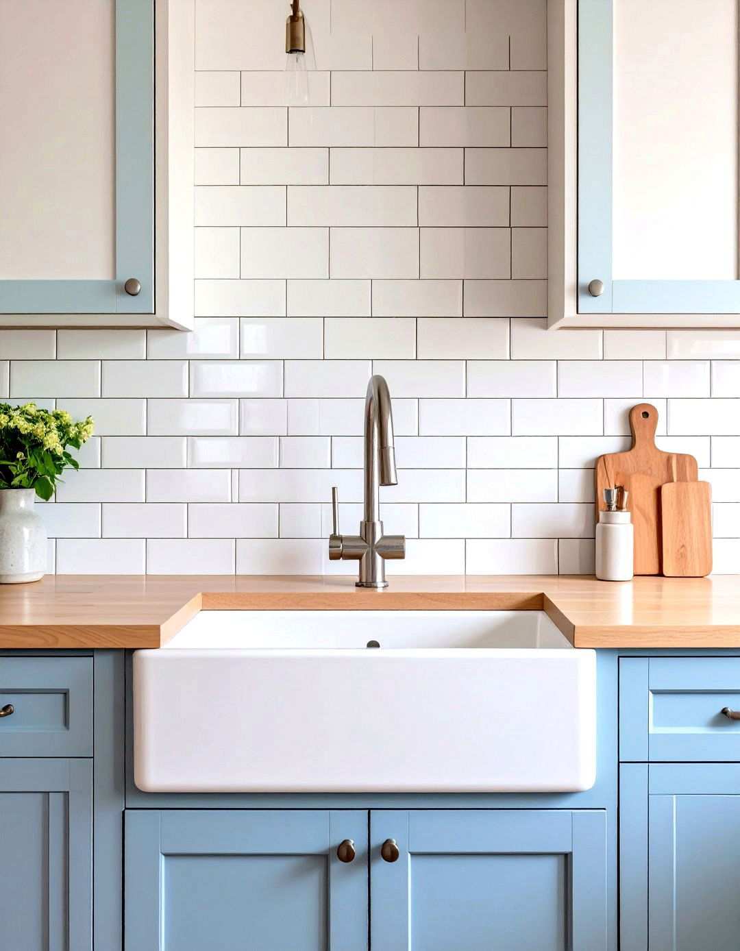 Vertical Subway Tile Installation - 20 Backsplash Ideas for White Cabinets and Granite Countertops