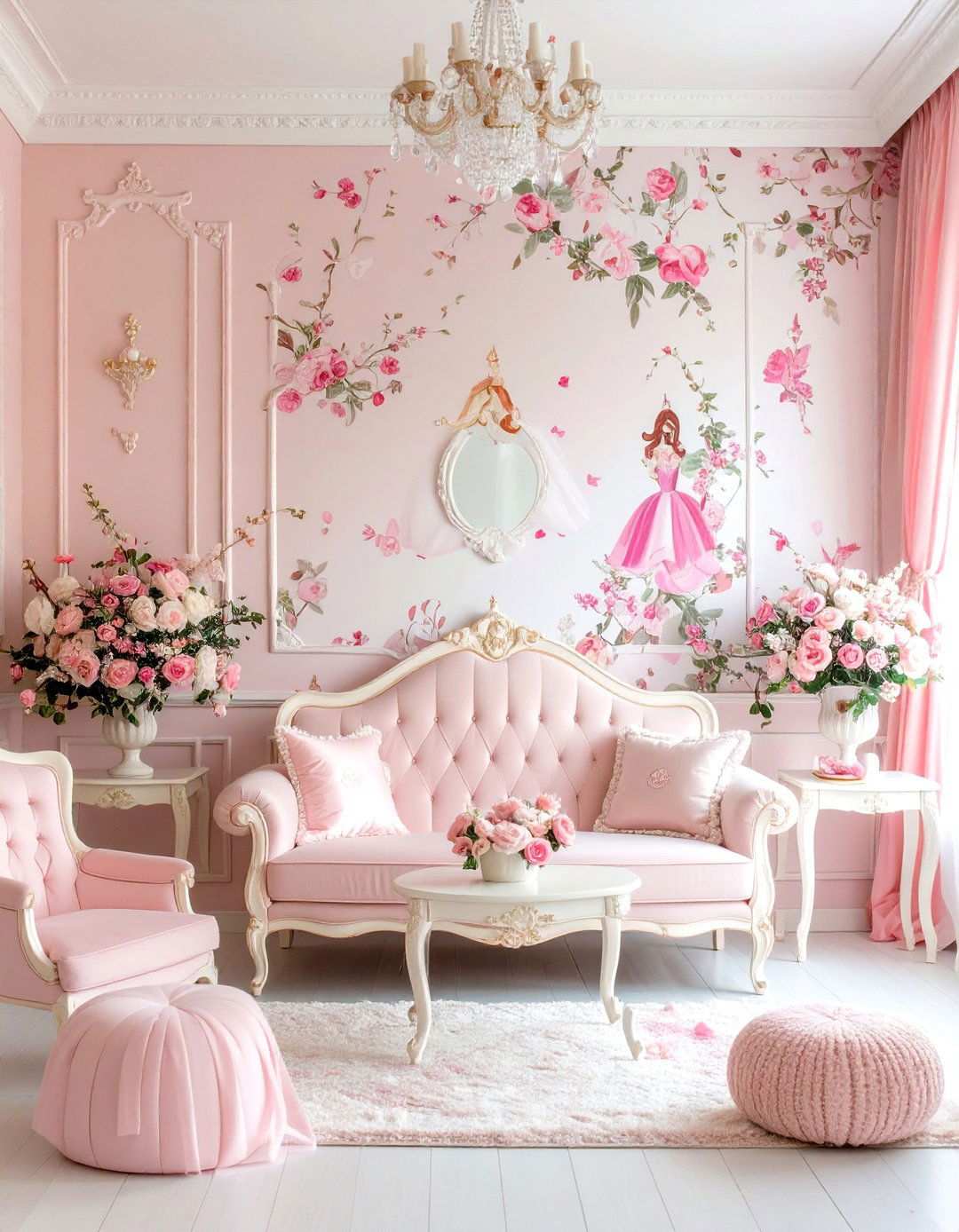 Vintage Barbie Room Wallpaper Feature - 20 Barbie Room Ideas