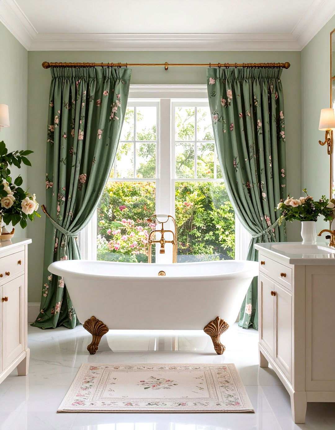 Vintage Floral Bathroom Curtain Collections - 20 bathroom curtain ideas