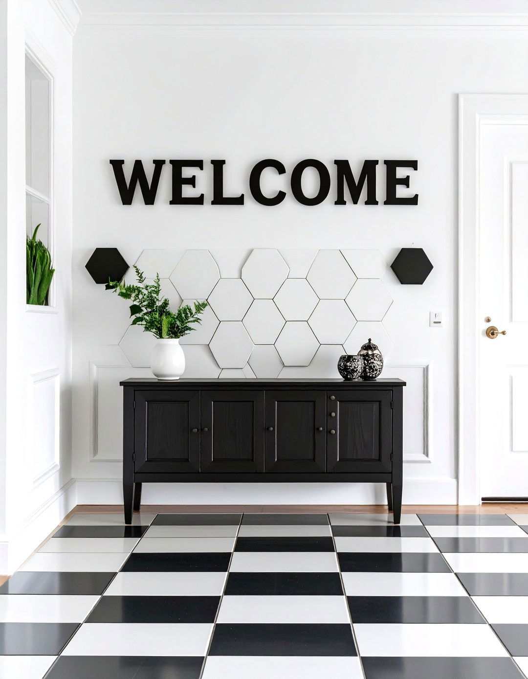 Vintage Mosaic Tile Charm - 20 Black and White Entryway Design Ideas