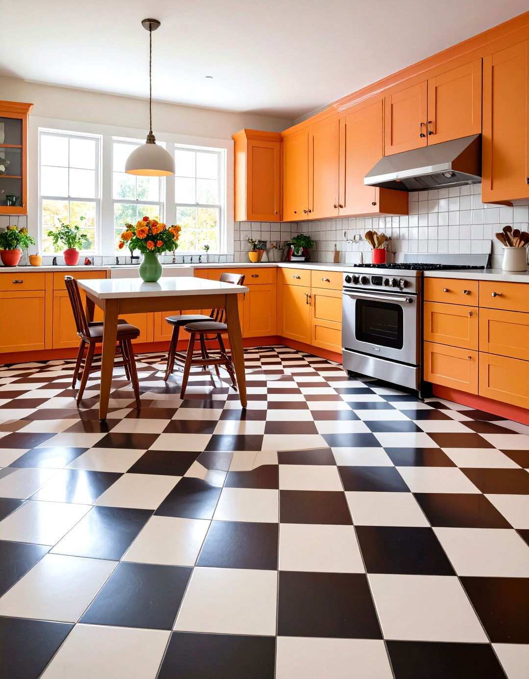 Vintage Style Linoleum Flooring Patterns - 20 1950s Kitchen Ideas