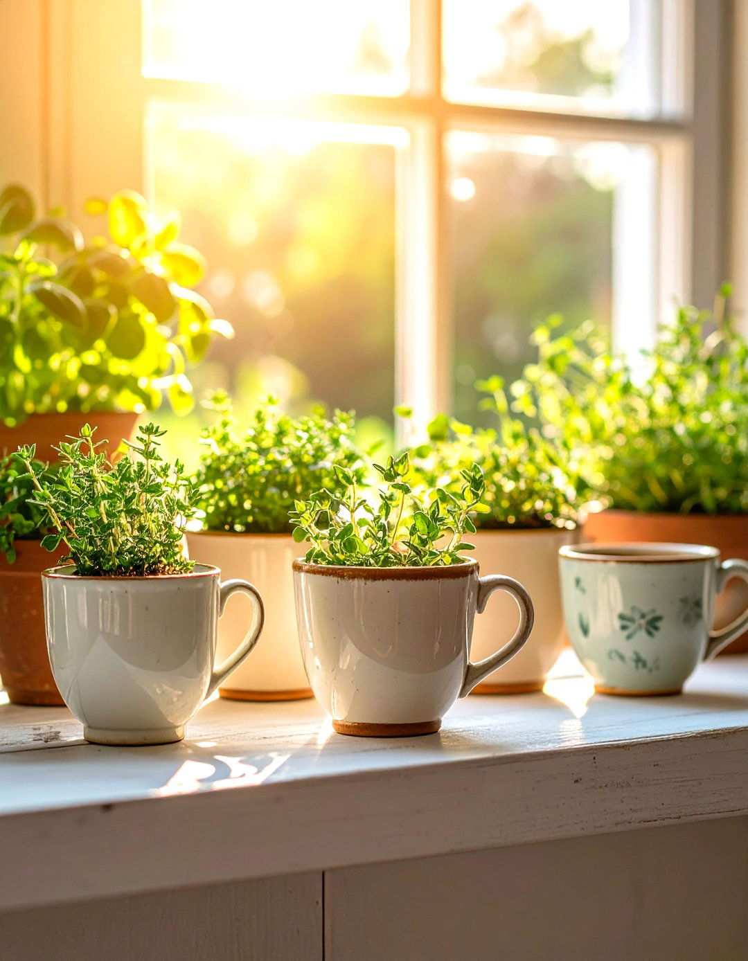 Vintage Tea Cup Herb Garden Miniatures - 20 Herb Garden Ideas