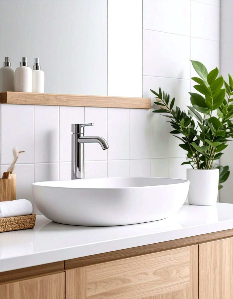 Wall Mounted Bathroom Sink for Uncluttered Floors - 20 Bathroom Sink Ideas