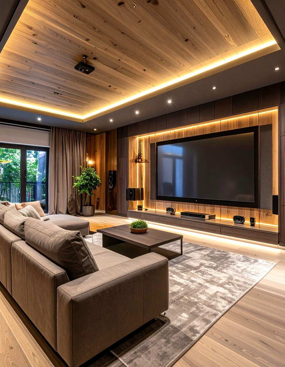 Wall Mounted Screen and Projector Setup for Basement Theaters - 20 Basement Home Theater Ideas