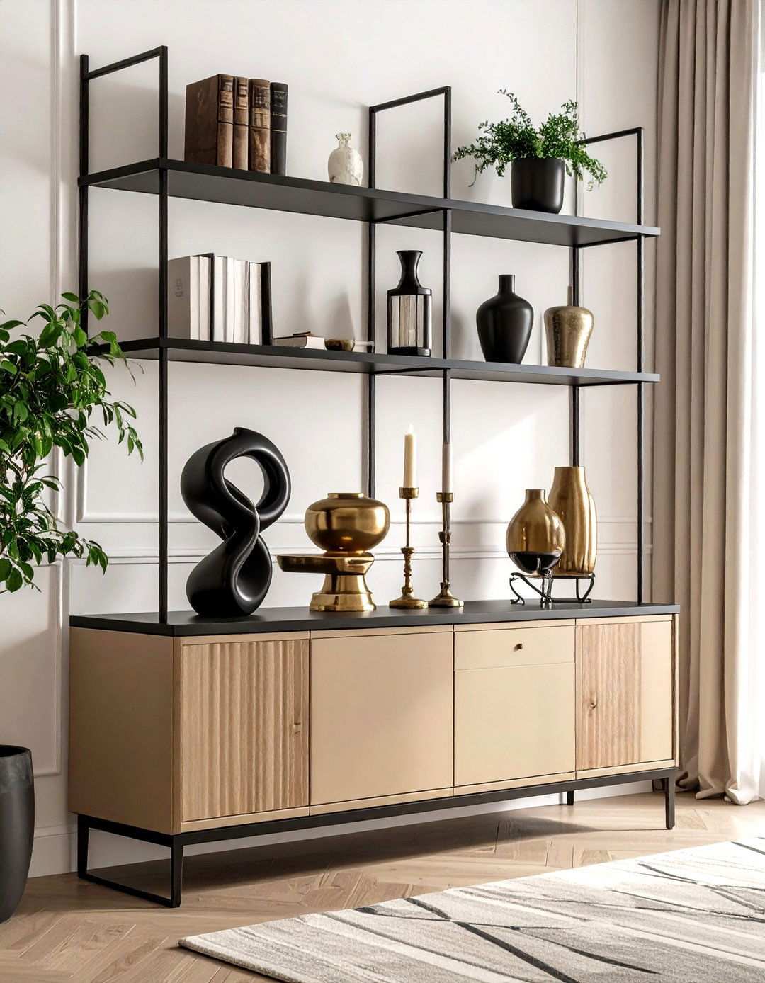 Warm Up Around a Stone Fireplace - 20 Black and Beige Living Room Ideas