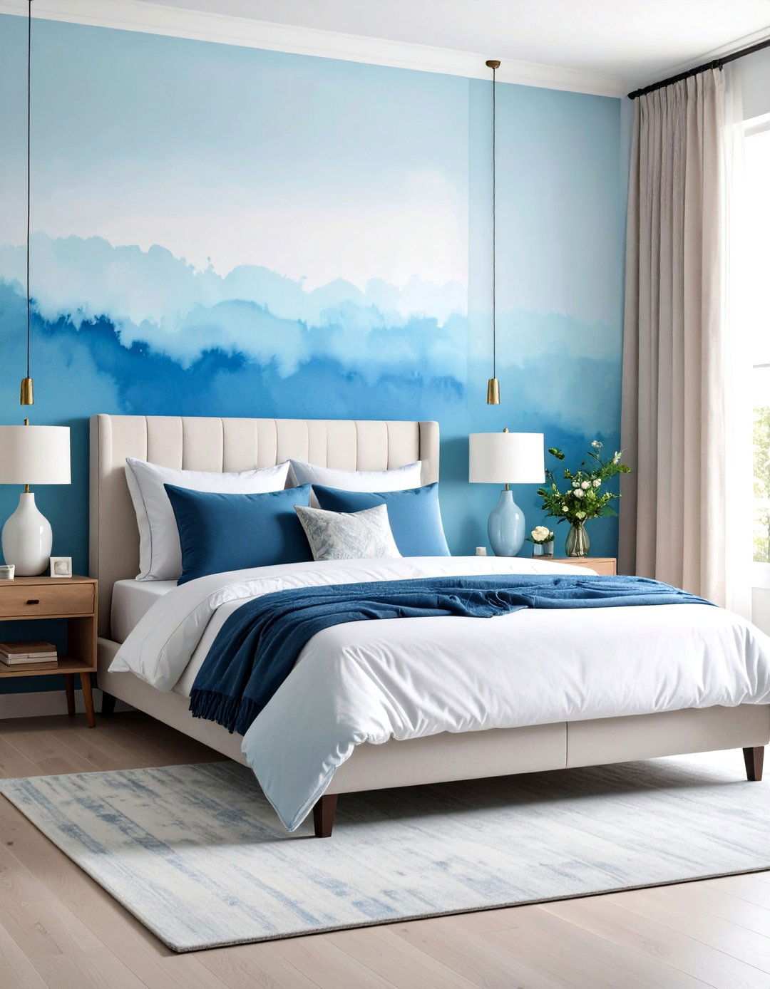 Watercolor Ombre Bedroom Wallpaper for Soothing Gradients - 20 Bedroom Wallpaper Ideas