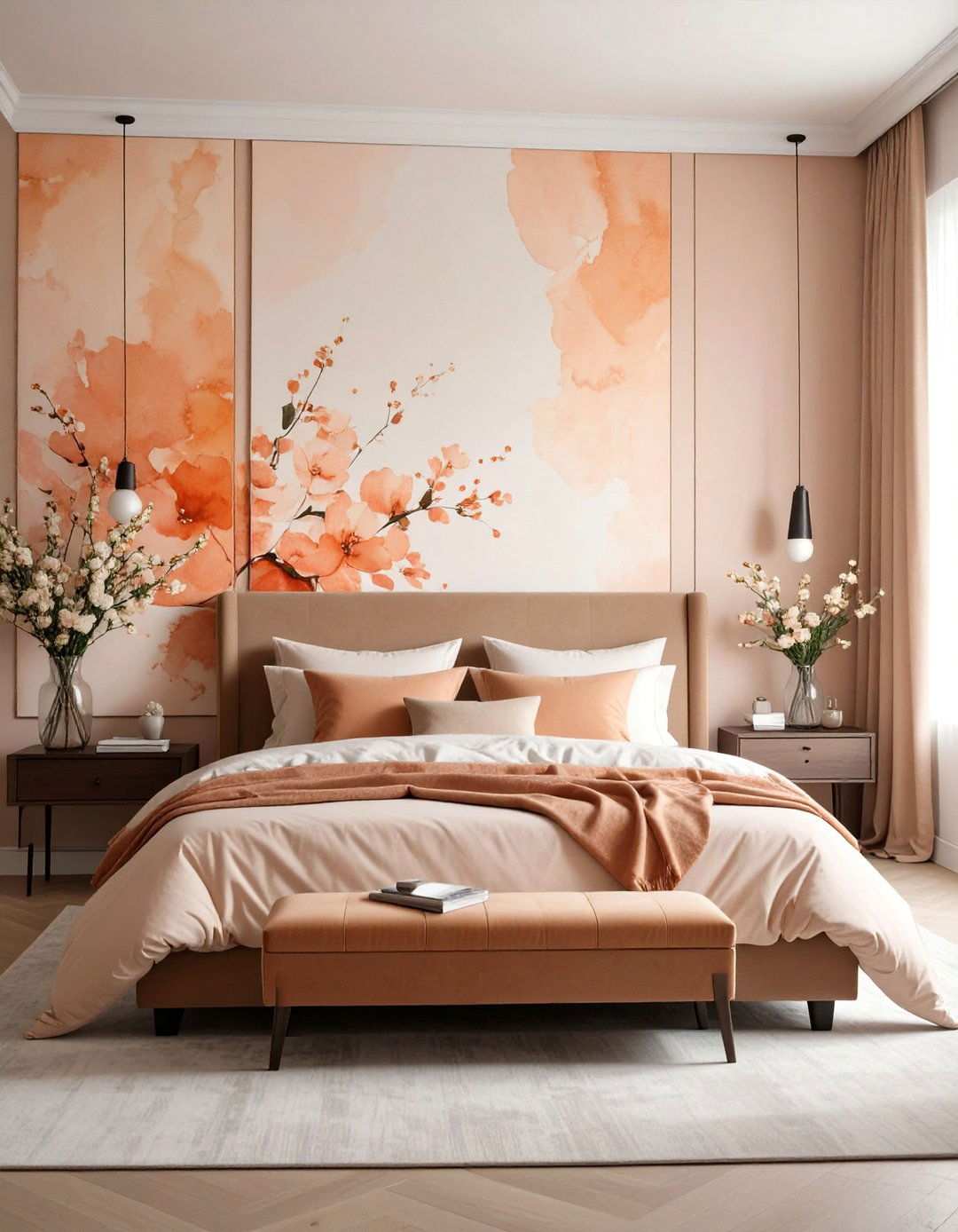 Watercolor Wash Bedroom Wall Painting - 20 Bedroom Wall Painting Ideas