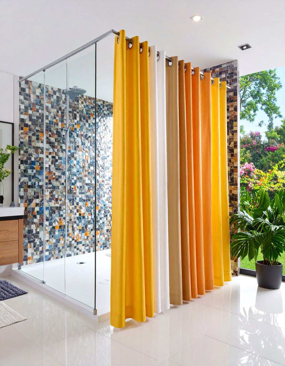 Waterproof Vinyl Bathroom Curtain Options - 20 bathroom curtain ideas