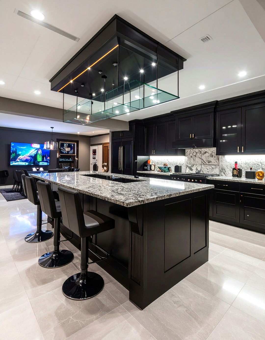 Wet Bar and Gaming Combination - 20 Basement Game Room Ideas