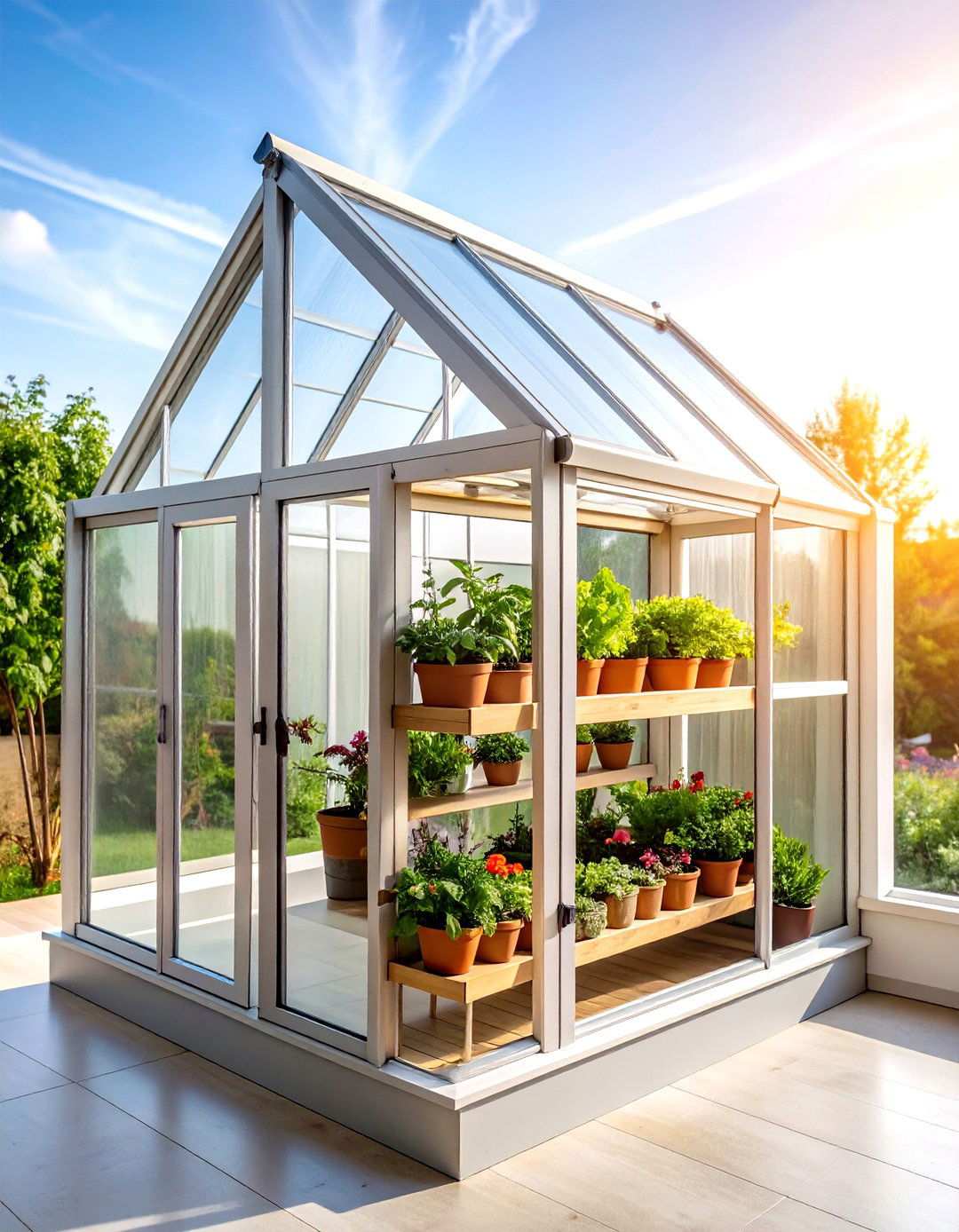 Window Attached Corner Greenhouse - 20 Corner Greenhouse Ideas