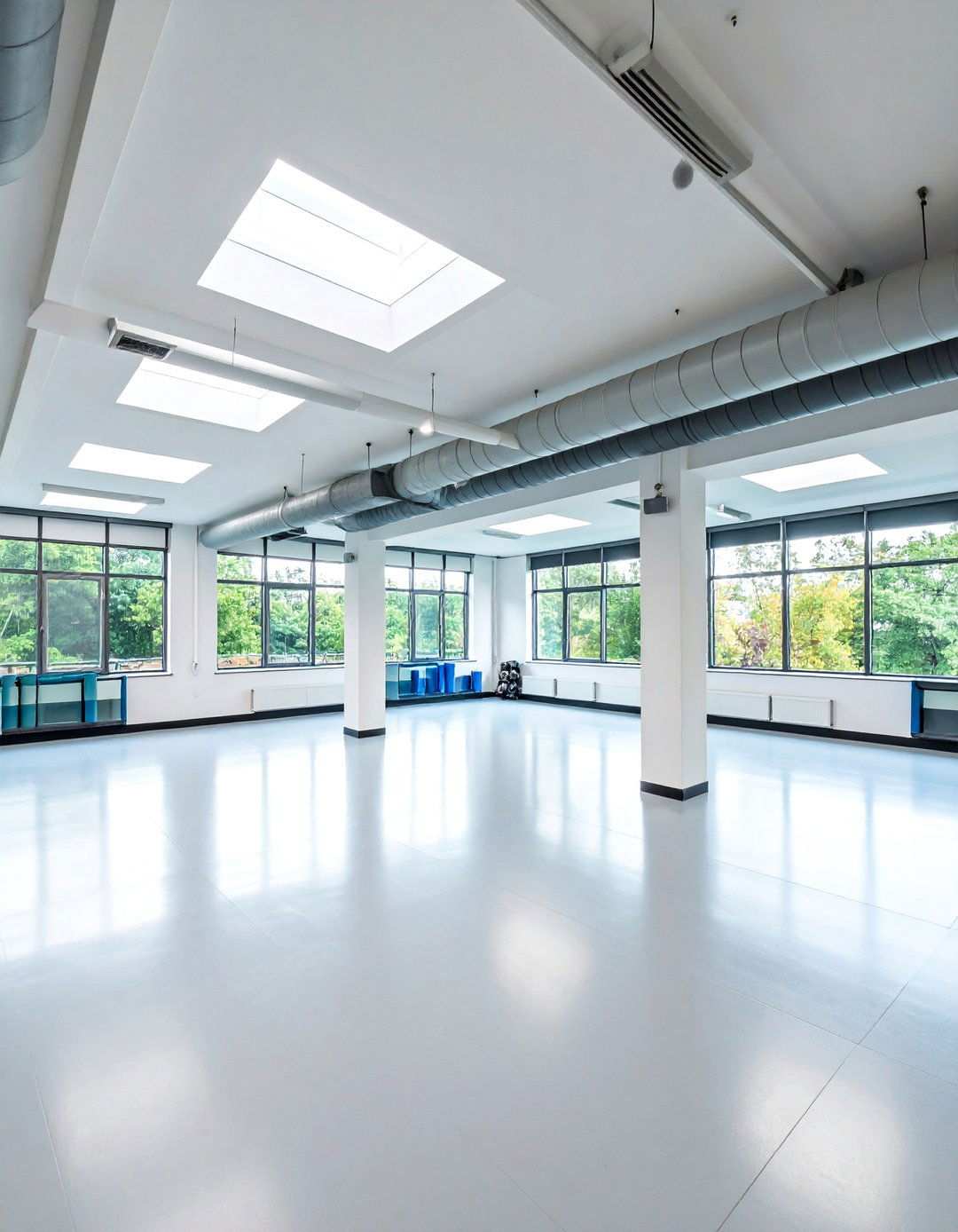 Window Wells and Light Tubes Bring Daylight into the Basement Gym - 20 Basement Gym Ideas