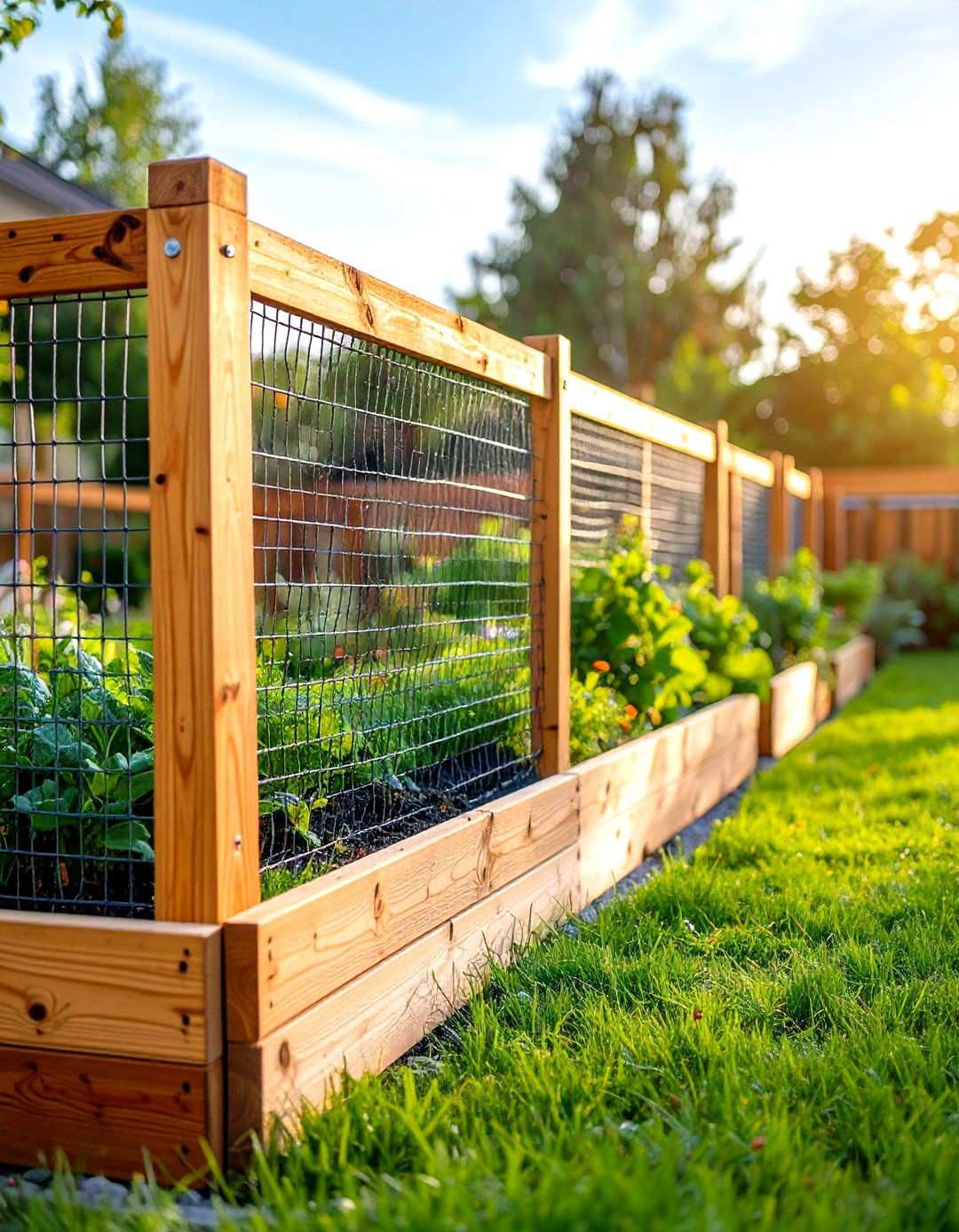 Wire Mesh Raised Bed Fence - 20 Vegetable Garden Fence Ideas