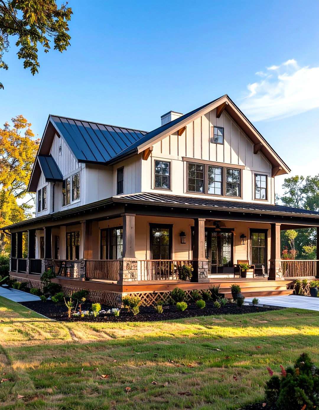Wraparound Porch Barndominium Living - 20 Barndominium Exterior Ideas