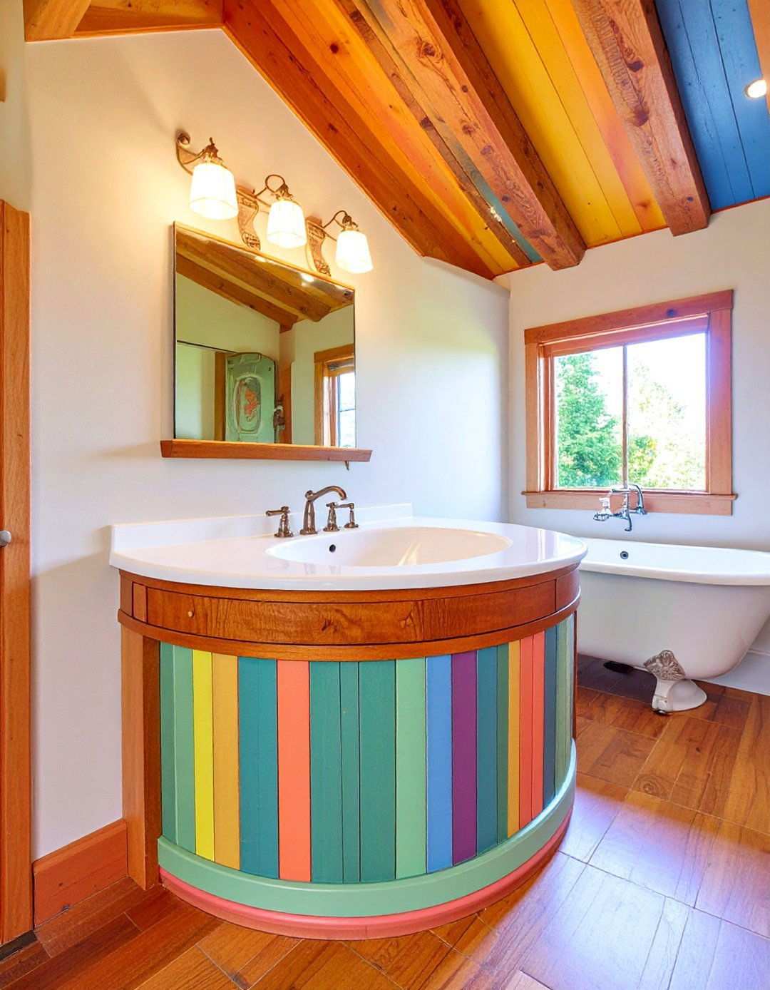 Wraparound Under Sink Bathroom Shelf Skirt - 20 Bathroom Shelf Ideas